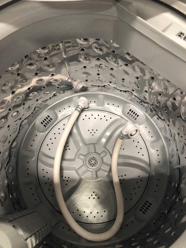 NO B174 ?福岡市内配送設置無料✨?アイリスオーヤマ 洗濯機 5kg 全自動 風乾燥 お急ぎコース ステンレス槽 ホワイトシルバ