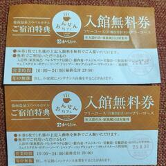 菊南温泉おんせんカフェあがんなっせ　入館無料券２枚〜