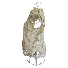 【美品】ZARA風トップス　ノースリーブ　ホワイト　FREEサイズの画像