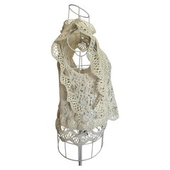 【美品】ZARA風トップス　ノースリーブ　ホワイト　FREEサイズの画像