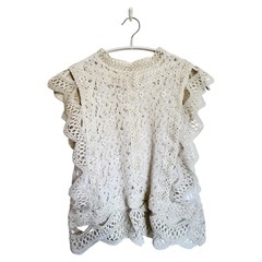 【美品】ZARA風トップス　ノースリーブ　ホワイト　FREEサイズ