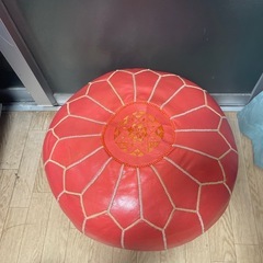 オットマン 足置き スツール おしゃれ カワイイ モロッコ オレンジ 腰掛けの画像