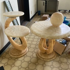 大理石？風？テーブル&飾り台セット　滋賀県高島市よりの出品　の画像