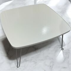 ◯不二貿易 折りたたみローテーブル 白 ホワイト