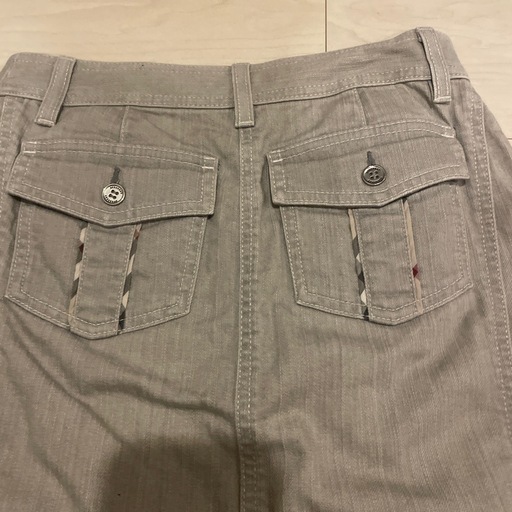 【美品】BURBERRY LONDONデニムスカート 36 ライトグレー
