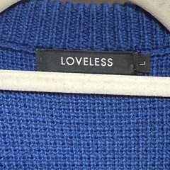 LOVELESS◆カーディガン(厚手)/L/ブルーの画像