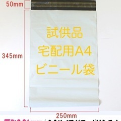 ❷ちょっと大きめチャック付A4ビニール袋50枚の画像
