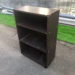 キャスター付き3段ボックス ダークブラウン 60cm×30cm×...