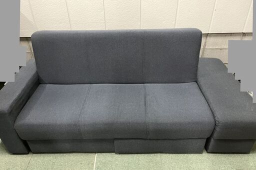 NITORI ニトリ ソファベッド 引出収納付 マルチファンクショナル3 GY ファブリック 幅195cm×奥行85cm×高さ75cm