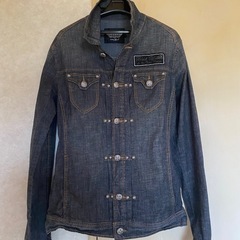レア美品デニムジーンズライダースシャツジャケットダンガリーカバーオールワッペンバイカーバイク乗り必見！の画像