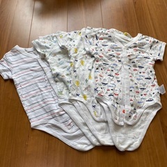 イオン トップバリュ 80 半袖ロンパース 4点セットの画像