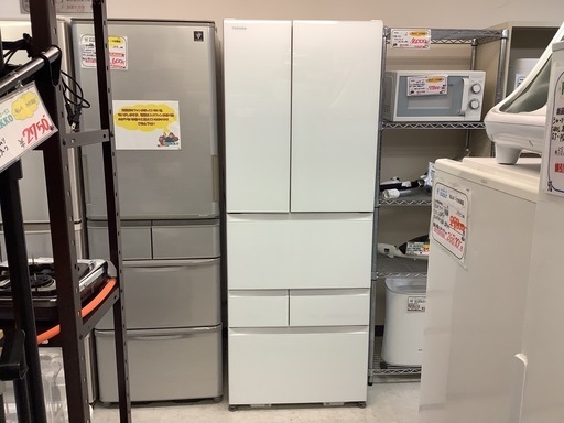 【リサイクルサービス八光】2022年製　東芝6ドア冷蔵庫　VEGETA 601L　グランホワイト　GR-U600FH