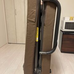 山善 YAMAZEN 低反発折りたたみベッド セミダブル チョコレートブラウン KBT-SD(CBR) の画像