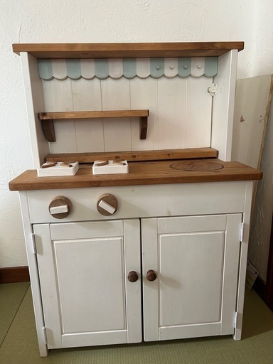 作家さん　ハンドメイド　ままごとキッチン　ナチュラル　木製