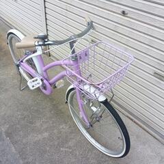 子供 自転車 22インチ ラベンダーカラー