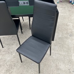 ダイニングテーブルセット　机　チェア　椅子　イス　4脚　四脚　家具　ブラック　黒【横135縦80高72】の画像