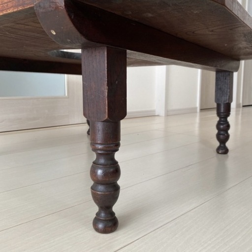 希少　古家具　古い座卓　アンティーク　当時物　ローテーブル　ちゃぶ台 古い小さな座卓 重量感たっぷり約5kgの高級古材の座卓 明治 大正