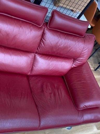 【トレファク高槻】取りに来られる方限定！ニトリの2人掛け半革ソファのご紹介です！