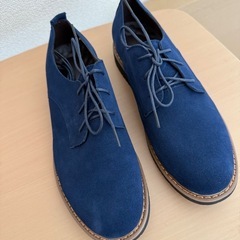 【新品未使用】スエード調シューズ 25.5cm ブルーの画像