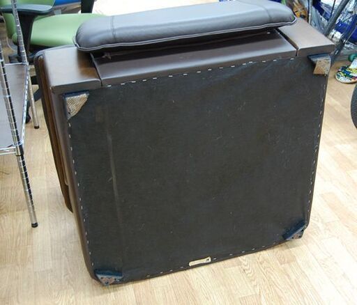 FUJI FURNITURE 1人掛けソファ 幅78×奥88×高77cm 革製 ダークブラウン