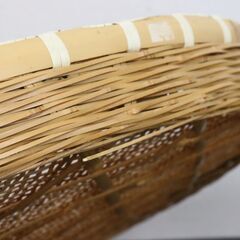 ≪ZU1497ジ≫ 大型 笊/ざる/ザル 直径約80㎝/深さ約6㎝ 工芸品/竹工芸 竹細工/竹編 干物/乾物 梅干し 天日干し 古民具/古道具の画像