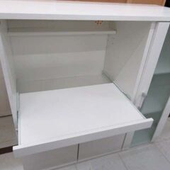 NITORI レンジ台 フォルムN RE9090G 幅90cm ホワイト ニトリ ミドルレンジボード 食器棚 レンジラック キッチン収納 レンジボード ニトリ 苫小牧西店の画像