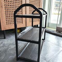 【未使用】黒の3段シューズラック / 連結式 / 幅42cmの画像