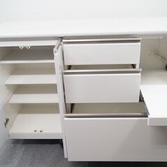 ニトリ 幅140 キッチンカウンター (アルミナ2 140CT WH) ダイニングボード キッチン収納 レンジラック レンジ台 カップボードの画像