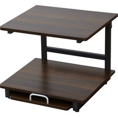 【無料】DORIS 収納 キッチンラック レンジ台 キッチン棚 食器棚 スライド付き 高さ調整 ウォルナット トルト