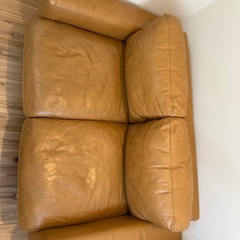 unico 2人がけ 皮ソファ