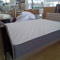 ★ジモティ割あり★  大川家具 三環ジャパン ダブルベッドセット フレーム新品参考価格42,800円 マットレス新品参考価格34,900円 H79×D208×W141 クリーニング済み TK5195の画像