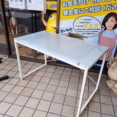ガラステーブル 白 0509-012の画像