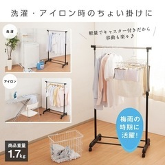 ドウシシャ　ハンガーラック シングル ブラック 幅80cm 耐荷重15kg NGHS-81BKの画像