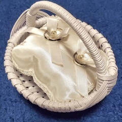 【美品】リングピロー＆クラフトバンドバスケットセット（結婚式一度...