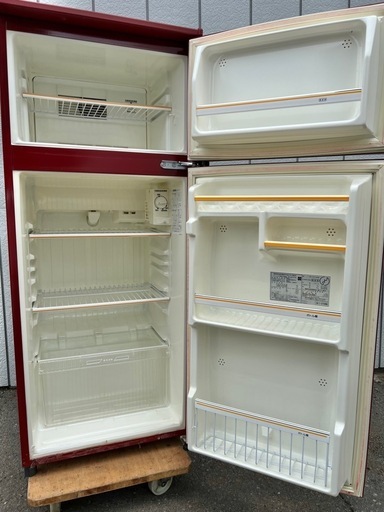 □昭和レトロ 約40年前 動作品□ナショナル 2ドア冷蔵庫 1986年