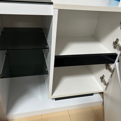 鏡面扉付ラック W60   収納棚　　の画像