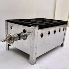 直接引き取り5%OFF　業務用 たこ焼き器 大玉24穴 都市ガス 幅370×奥行き240×高さ200mm プレートセット 屋台 店舗用品 中古 5112115の画像