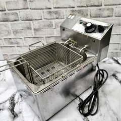 直接引き取り5%OFF　タニコー 電気フライヤー 100V50/60Hz 油量4〜8L 幅260×奥行き410×高さ320mm 卓上タイプ 業務用 厨房機器 飲食店 中古 412118の画像
