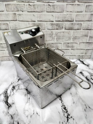 直接引き取り5%OFF　タニコー 電気フライヤー 100V50/60Hz 油量4〜8L 幅260×奥行き410×高さ320mm 卓上タイプ 業務用 厨房機器 飲食店 中古 412118