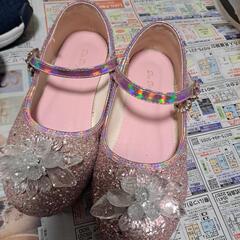 ドレスシューズグリッターラメ入りピンク