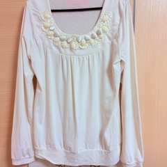 GLACIER クリーム色 長袖Tシャツ L size