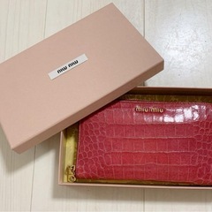 miumiu ミュウミュウ 長財布 クロコ ラウンドファスナー ...