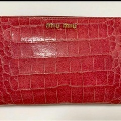 miumiu ミュウミュウ 長財布 クロコ ラウンドファスナー 【箱付き】の画像