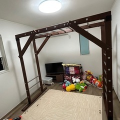 職人の手作り　自宅遊具　雲梯の画像
