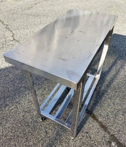 直接引き取り5%OFF　業務用 ステンレス作業台 幅365×奥行き720×高さ800mm 作業台 調理台 物置台 厨房 キッチン用品 飲食店 店舗用品 中古【412256】