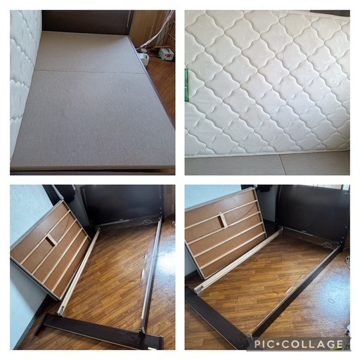 ☆中古¥5000!!FRANCEBED
 ダブルベッド 家具 寝具 マットレス 【BE021】