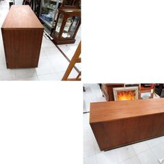 サイドボード 幅150×奥行４５×高さ70.5cm ブラウン系 リビングボード キャビネット チェスト 収納棚 収納家具 苫小牧西店の画像