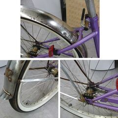 SCHWINN S-1 ビーチクルーザー パープル 紫 26インチ ファットタイヤ シュイン 自転車 店頭渡し歓迎 札幌 手稲の画像