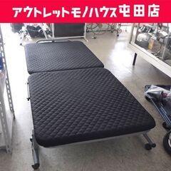 折りたたみベッド シングル マット幅89cm ブラック 折り畳み...