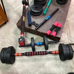 STEADY 懸垂バー&連結ダンベルセット　筋トレ2セット　 バーベル 筋トレ トレーニング セットの画像